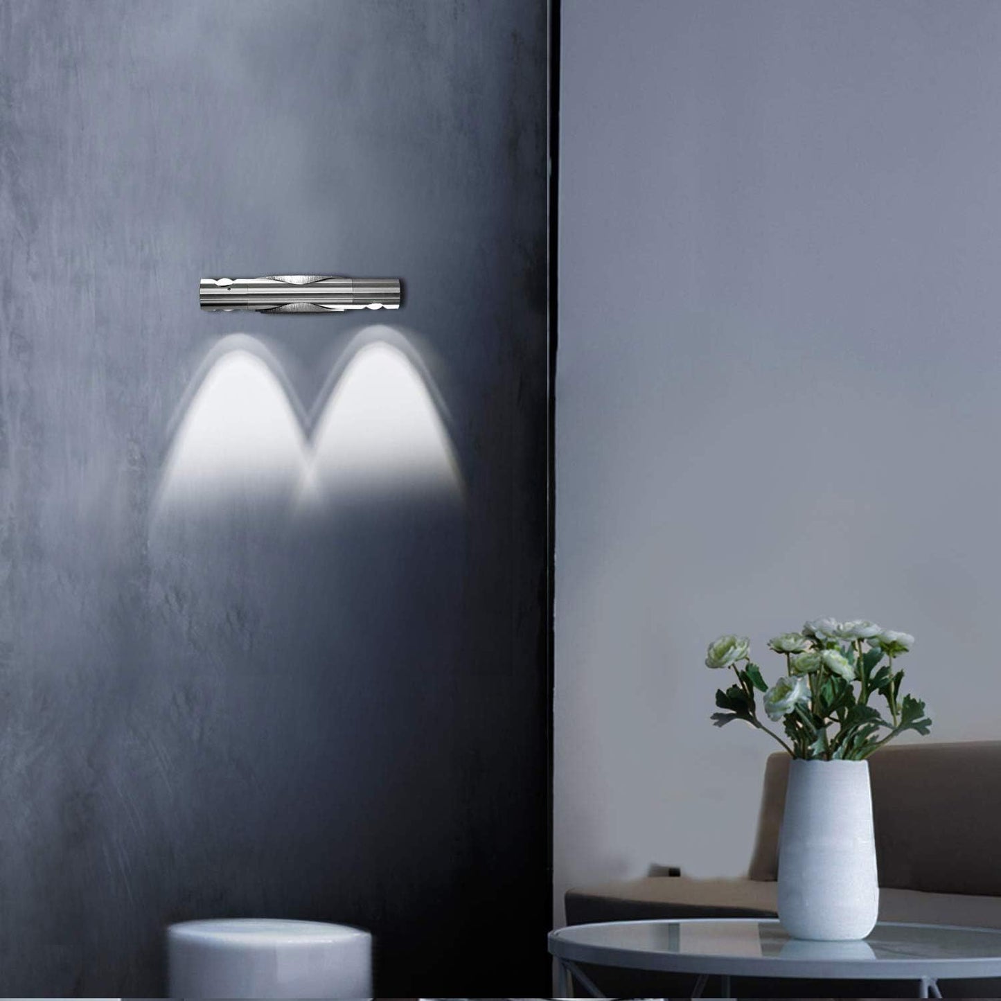 Applique Da Parete Interno, Applique Interno Rotazione Di 360°, Lampada Da Parete LED Moderne, Lampade Da Muro in Metallo per Decorazione Soggiorno Camera Da Letto Scale, 6000K Bianco Freddo