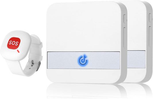 Allarmi Personali Wireless per Anziani Allarme Di Emergenza Mobile E Wireless, per La Casa, Con Polso Pulsante Di Emergenza, Versione Plug-In, per Persone Bisognose, Infermi, Anziani (1 a 2)