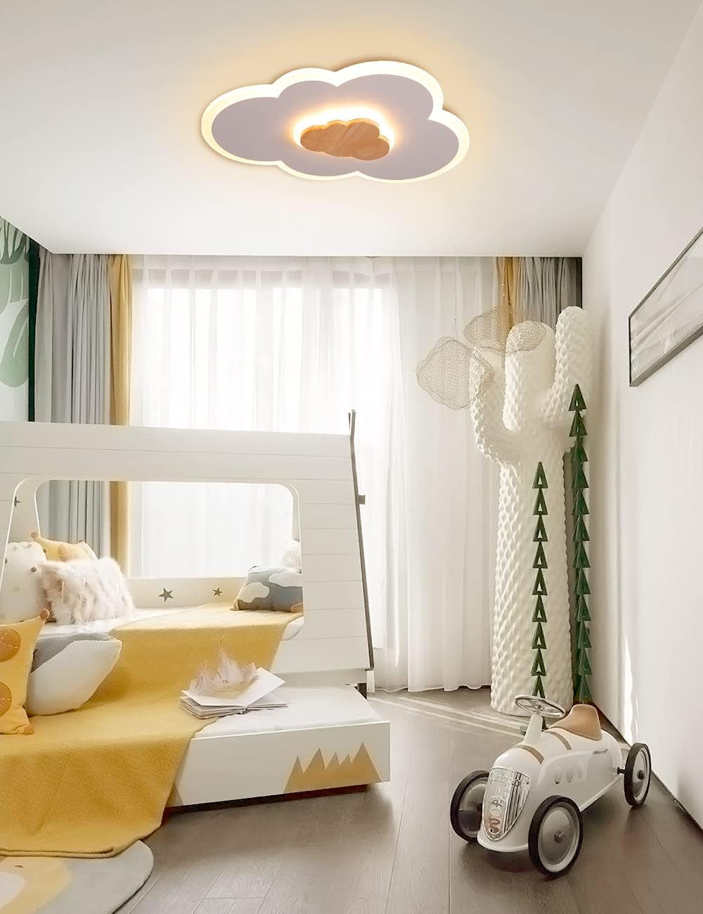 Plafoniera Cameretta Bambini Lampadario Nuvola Cameretta 40CM Plafoniera Led Soffitto Dimmerabile Con Telecomando 3000-6000K Lampada Da Soffitto per Camera Da Letto E Soggiorno Dei Bambini