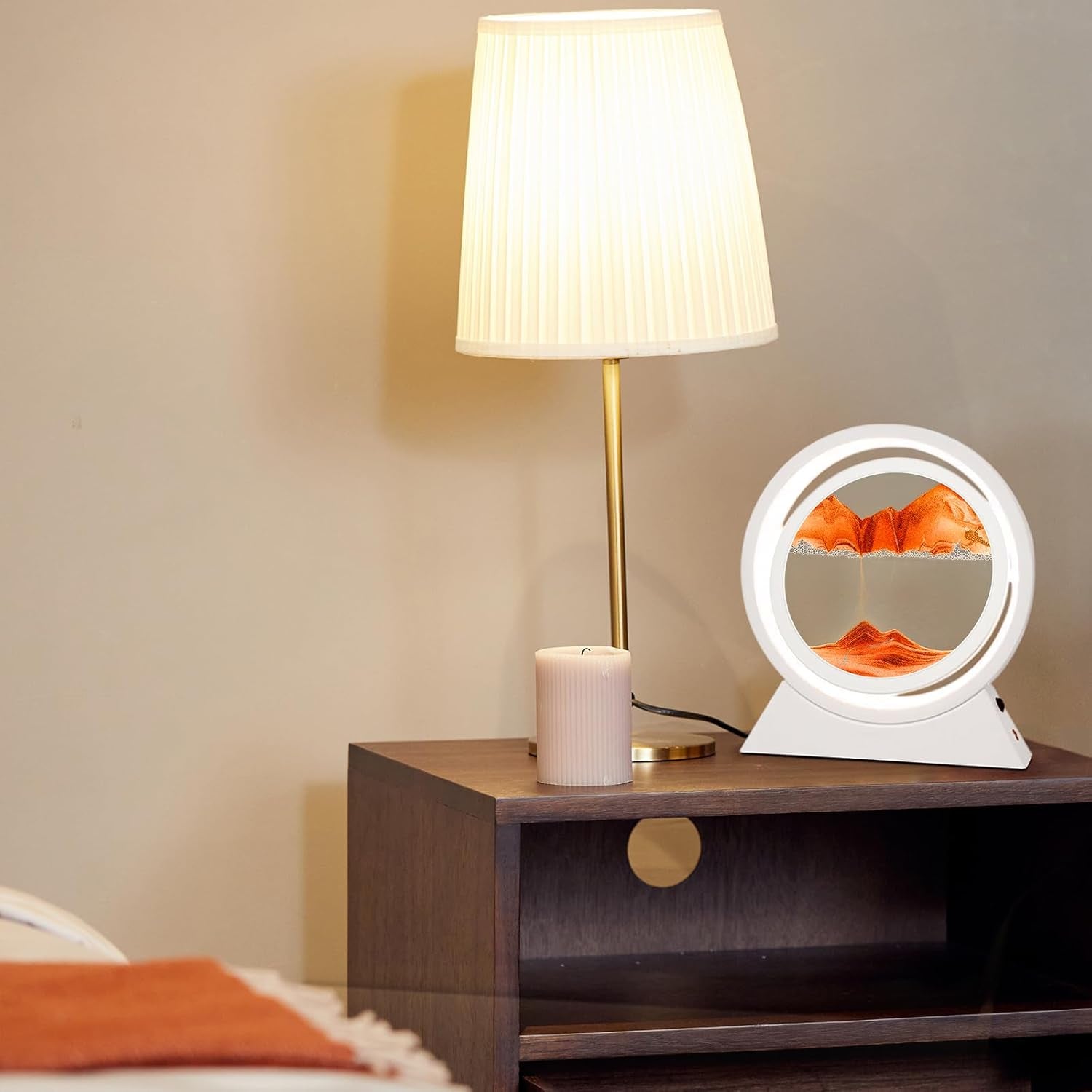Pittura Di Sabbia Che Scorre, Sabbia in Movimento 3D Con Luce Notturna a LED, Quadro Di Sabbia 3D Sabbia Dinamica per Decorazioni La Casa L'Ufficio