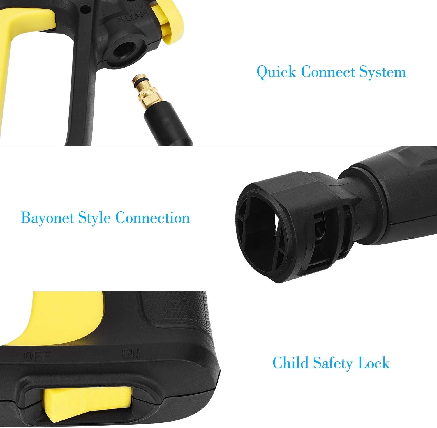 Pistola Di Ricambio per Idropulitrice Kärcher K2 K3 K4 K5 K6 K7 Serie, Quick Connect Pistola a Spruzzo Ad Alta Pressione Accessorio