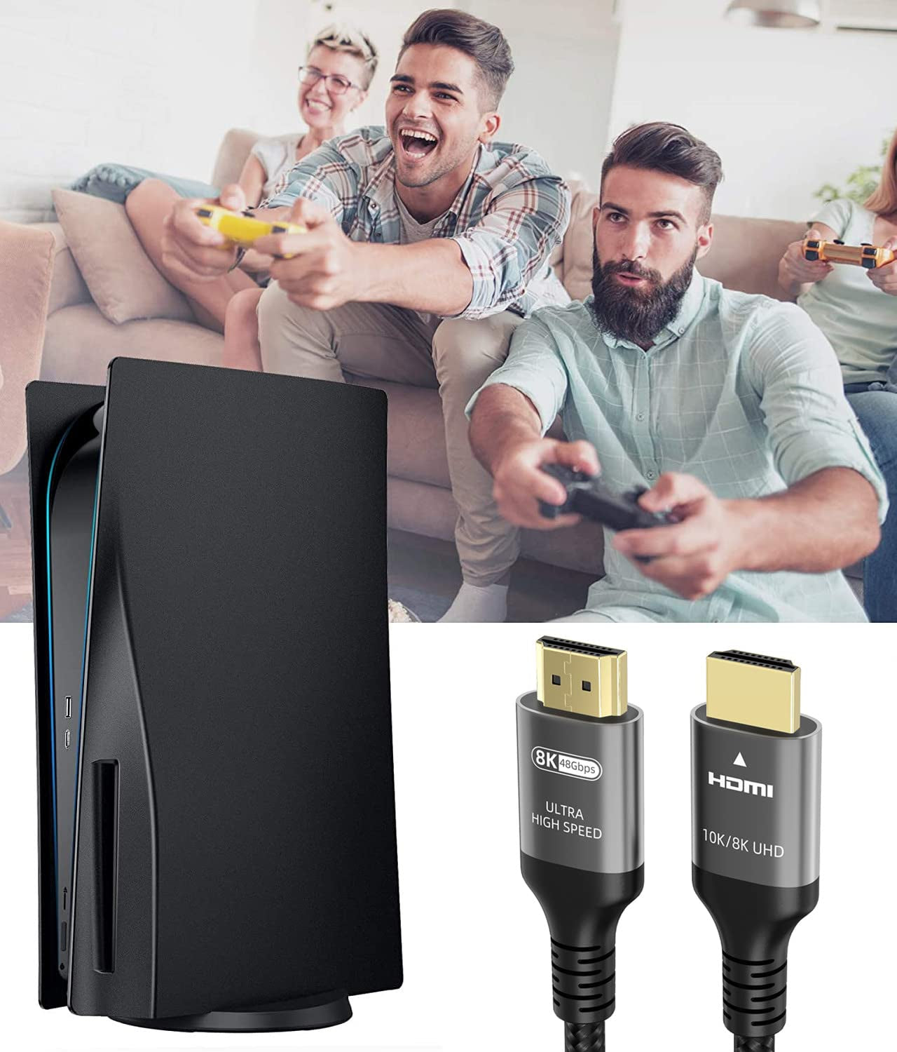 8K Cavo HDMI 15M, Nylon Intrecciato Cavo HDMI Ad Alta Velocità 4K 120Hz 8K 60Hz 10Bit Earc Dolby Atmos HDR10+ HDCP2.3 Compatibile per PC Da Gioco TV Soundbar Monitor Laptop Mac PS5 Xbox