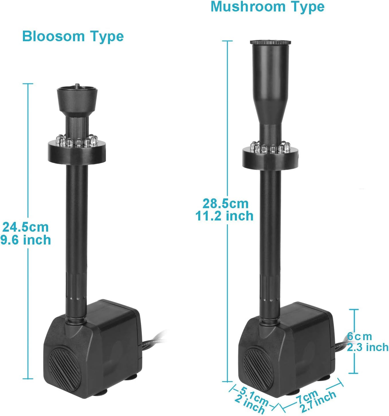 Mountain Ark 10W Pompa Underwaterfountain 500L / H Con Illuminazione Led