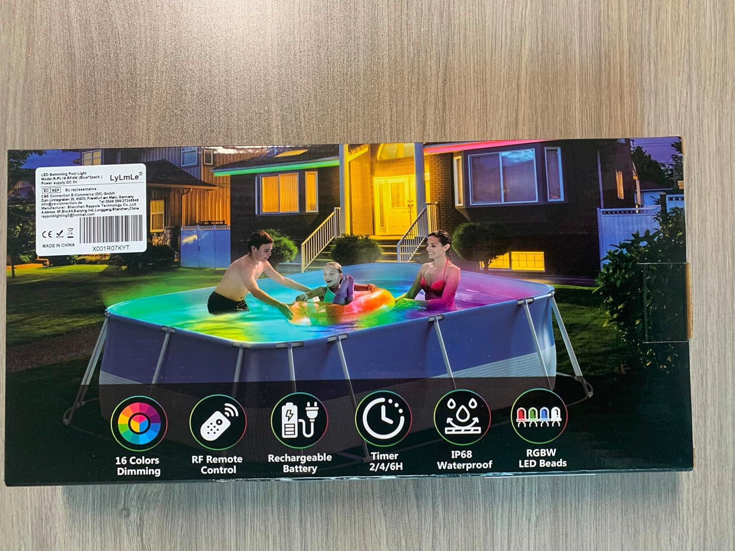 Faretto LED Ricaricabile per Piscina Fuori Terra, 15Cm Sommergibili Luci Piscina RGBW IP68 Impermeabili Con Telecomando, Fino a 40 Ore,Magnetiche Luce LED Deco per Intex Acciaio Piscine 2Pack