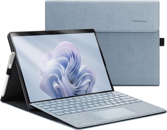 Custodia per Tablet Surface Pro 9, Surface Pro 10 for Business Custodia Con Portapenne, Angolo Di Visualizzazione Multiplo Regolabile, Compatibile Con La Tastiera Type Cover