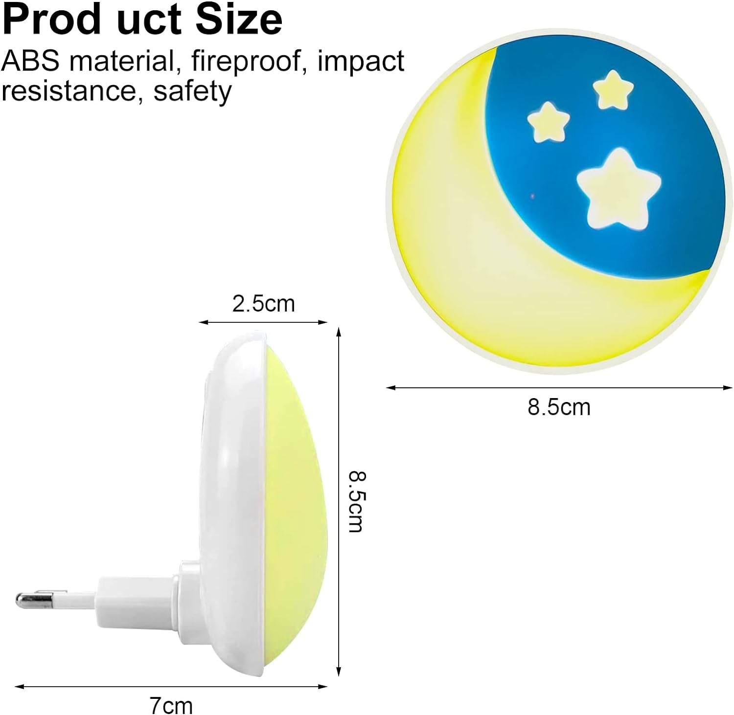 2 Pezzi Luce Notturna Bambini Da Presa LED Con Sensore Crepuscolare Automatico Lampada Notte Luce Notturna per Bambini Stelle E Luna Decor Camera Da Letto Neonato Soggiorno Corridoio Cucina