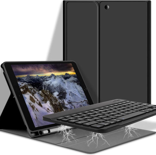 Custodia per Tastiera Compatibile Con Ipad 10.2 (7 Gen 2019)/(8 Gen 2020)/(9 Gen 2021), Tastiera Magnetica Rimovibile Con Layout Tedesco QWERTZ