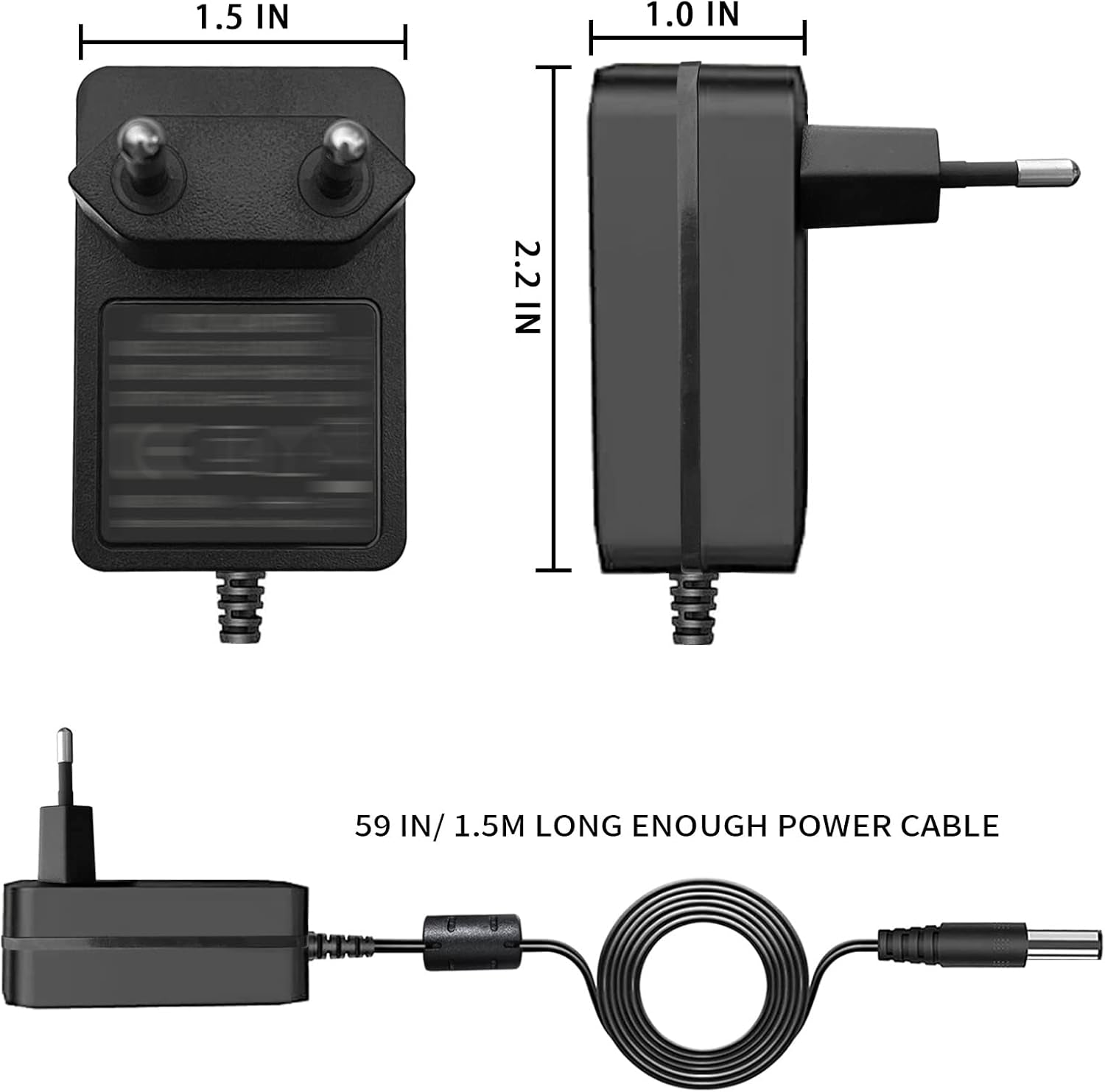 Adattatore Di Alimentazione Echo 15W Caricabatterie per Echo Dot (3Rd Gen), Echo Dot Con Orologio, Echo Show 5, Echo Spot, Fire TV Cube.
