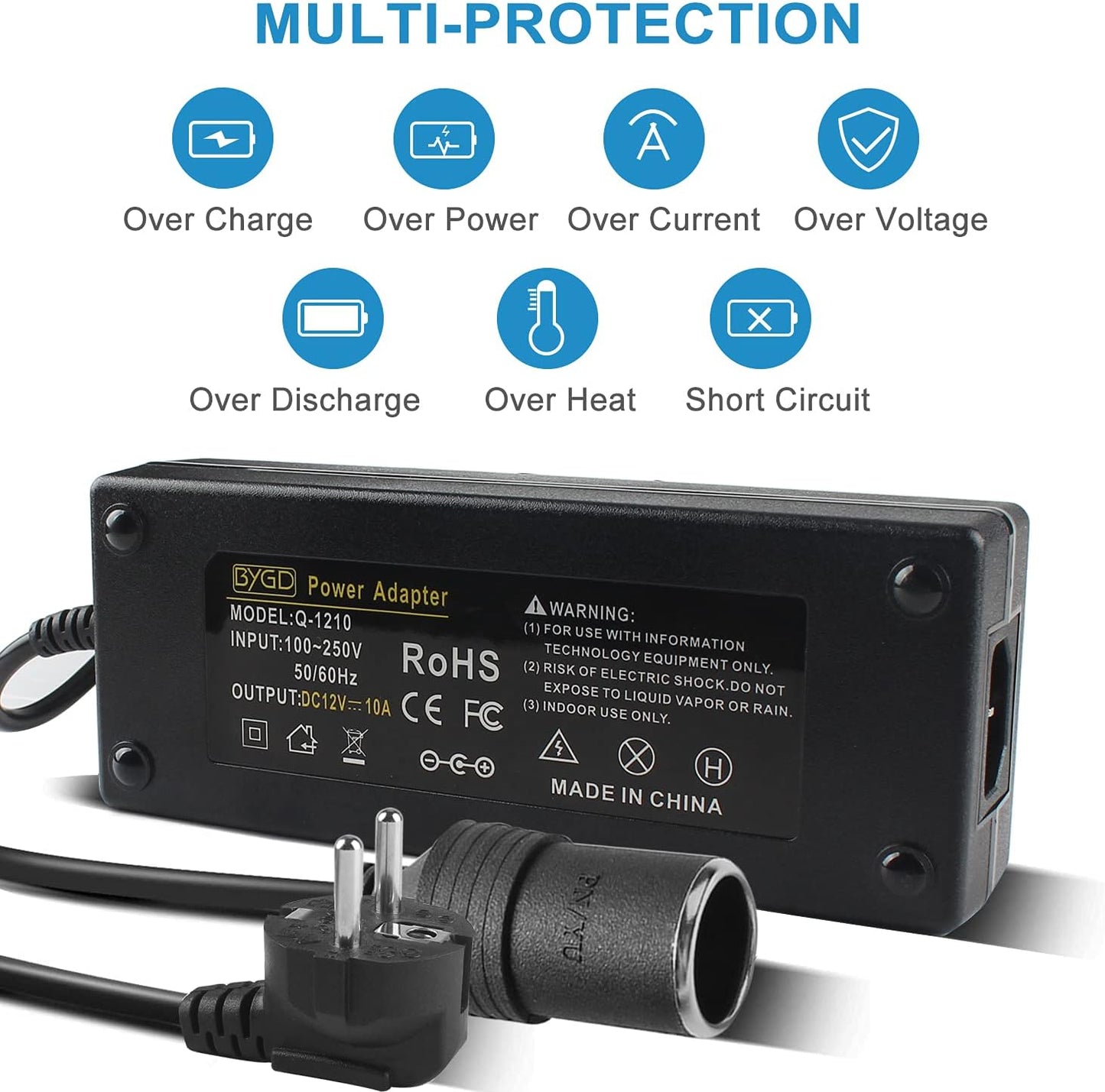 Adattatore 12 V 220 V 10 a 120 W, Adattatore 220 V 12 V Accendisigari Convertitore Presa Accendisigari Auto Adattatore Di Alimentazione Adattatore Di Alimentazione Da Sigaro a Alimentazione