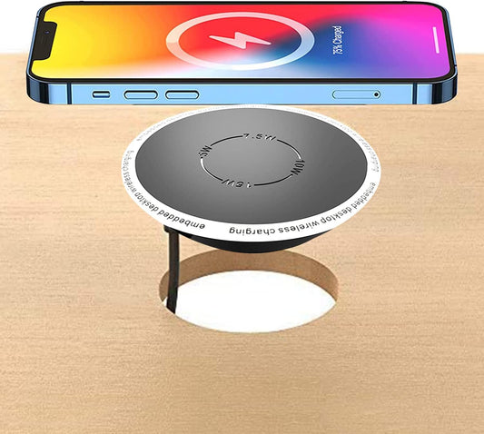 Caricatore Wireless Da Tavolo Incorporato, QI Standard Wireless Fast Charging Station 5W 7.5W 10W 15W Invisibile Wireless Charger Compatibile Con I-Phone 12, 11, XS Ecc