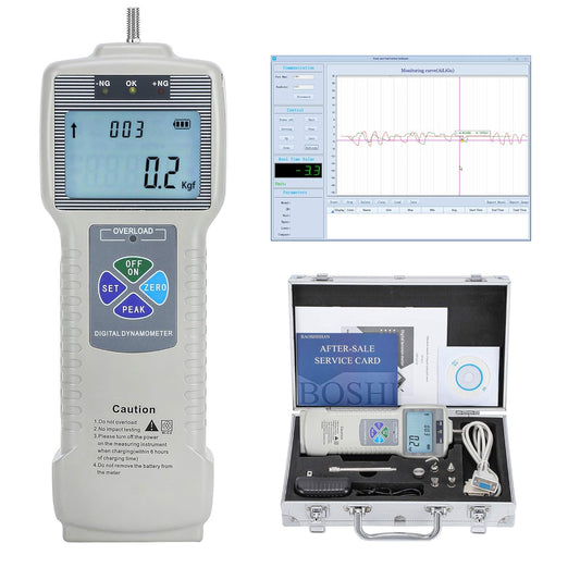 Indicatore Di Forza Digitale Push Pull Gauge Tester Con Interfaccia USB RS232 Strumenti Di Misurazione Della Forza LCD Misuratore Di Spinta per Lab Force Test Test Distruttivo ZP (500N)