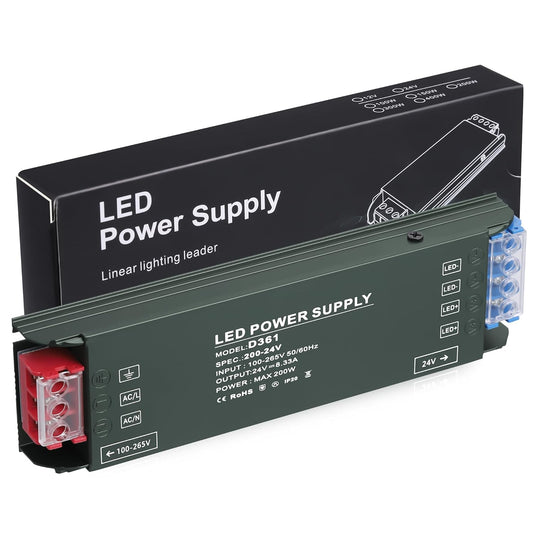 Trasformatore 220 24V, Alimentatore Led 24V 8.33A, Trasformatore Led 24V, Led Driver 200W per Strisce Led E Luce a Bassa Tensione, Lampade Led