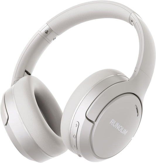 Cuffie Bluetooth Con Cancellazione Del Rumore, Cuffie Wireless Con Mic, 65 Ore Di Riproduzione, Cuffie Bluetooth over Ear Pieghevoli Con Audio Hifi, Bassi Profondi per Casa, Ufficio E Viaggi