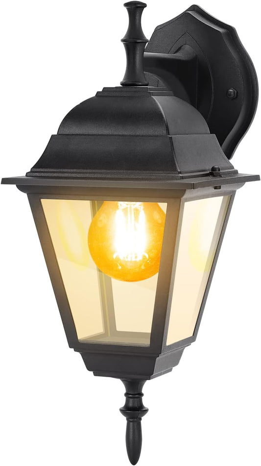 Applique Da Esterno E27 Lampade Da Esterni Impermeabile IP44 Appliques Da Esterni Con Paralume Trasparente per Balconi, Corridoi, Retro B (Lampadine Non Incluse)