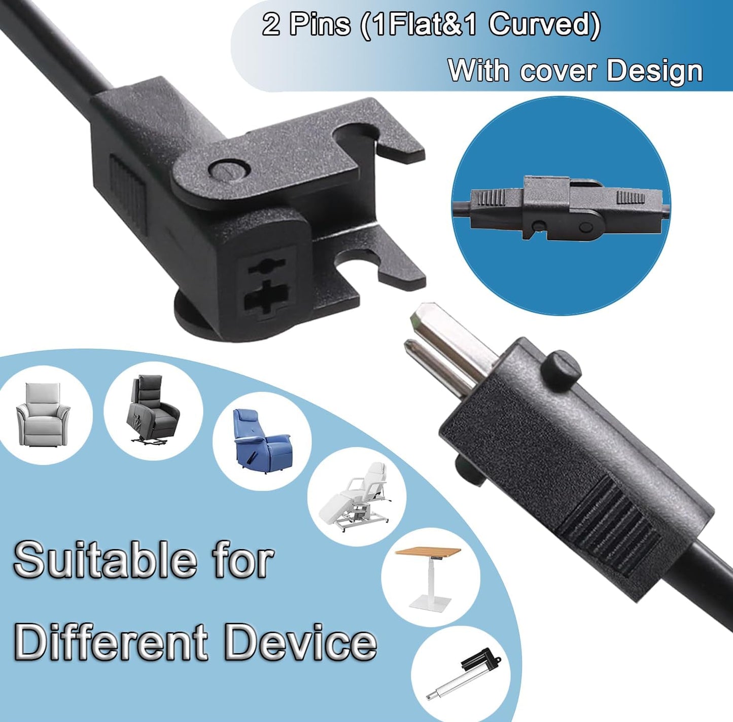 Adattatore CA 29V2A, Poltrona Reclinabile, Alimentazione per Divano ZB-A290020-A, HXY-270V2220A, KDDY008B with AC Cavo Elettrico