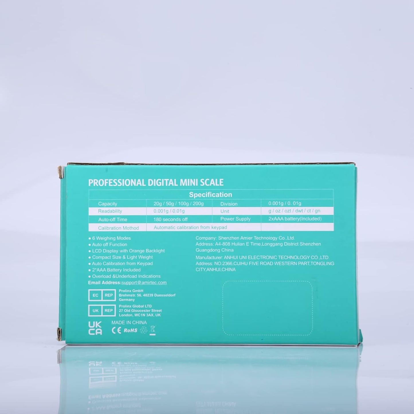 Báscula Digital De Precisión 50G/0.001G,  Mini Bilancia Da Cucina Con Peso Di Calibrazione 50 G E Pinzette, Bilancia Tascabile Con Display Tara E Retroilluminato (Batterie Incluse) - Blu