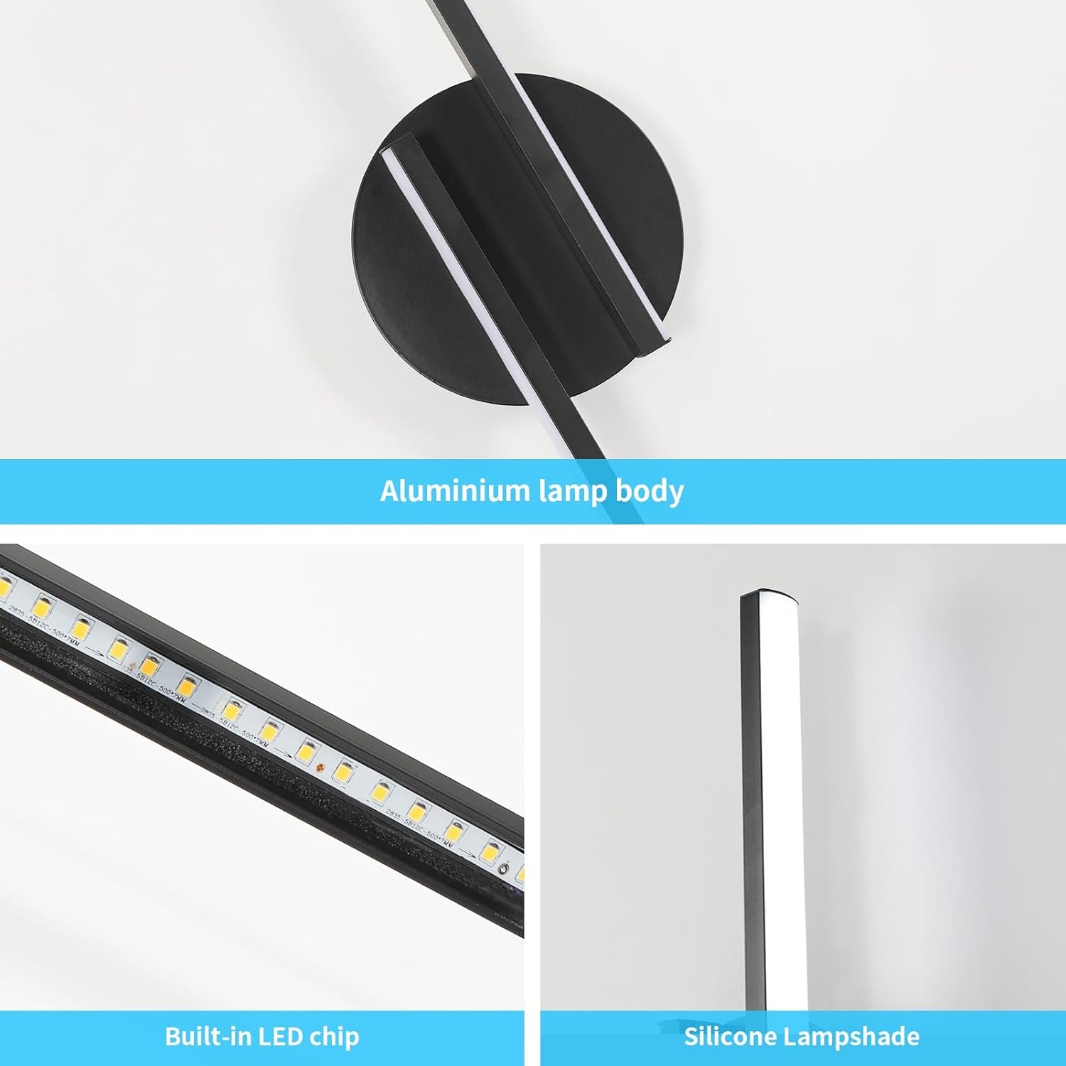 Applique Da Parete Interno, 16W Lampada Da Parete Moderno, Luce Fredda 6500K 1800LM Lampada a Muro per Camera Da Letto, Soggiorno, Corridoio, Scale, 45CM