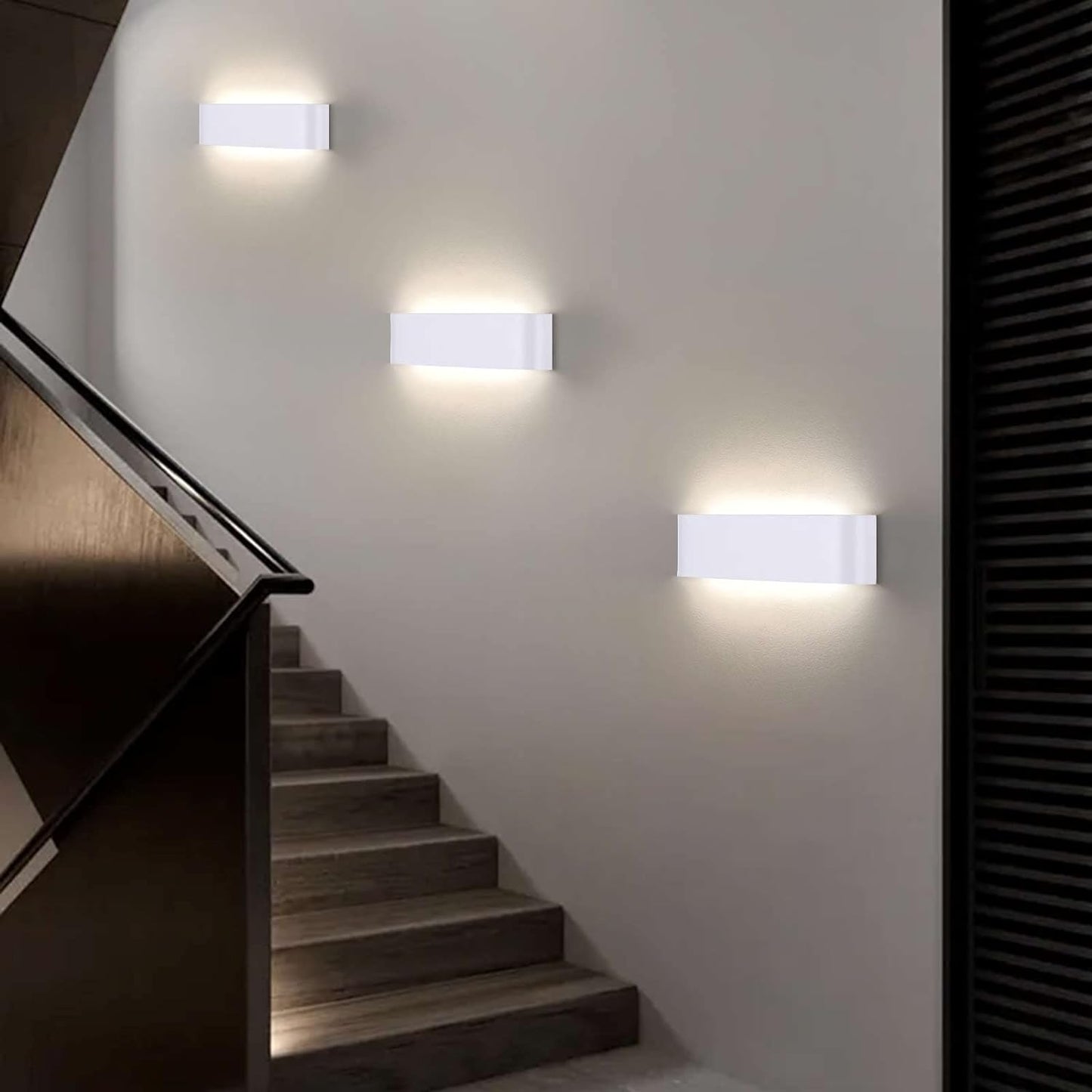 Applique Da Parete Interno Moderno Lampada 4000K Bianco Neutro Lampada Da Parete LED 16W Lampada a Muro Luce Bianco 30 Cm per Camera Da Letto Scale Corridoio