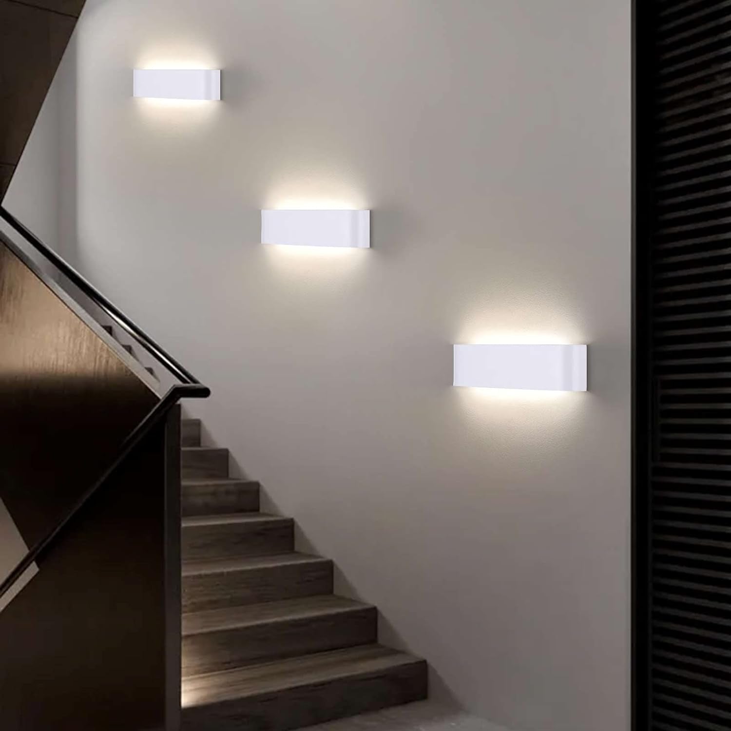 Applique Da Parete Interno Moderno Lampada 4000K Bianco Neutro Lampada Da Parete LED 16W Lampada a Muro Luce Bianco 30 Cm per Camera Da Letto Scale Corridoio