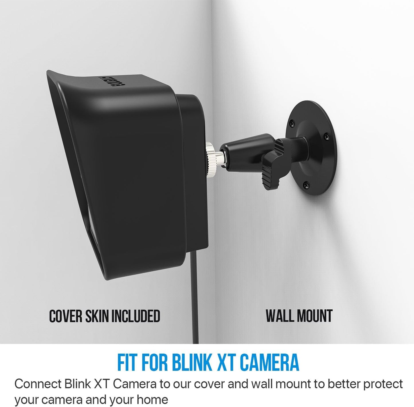 360 Grado Regolabile Staffa Di Montaggio a Parete E Copertura in Silicone Protettiva per Blink XT Interno/Esterno Camera Di Sicurezza (3, Nero)