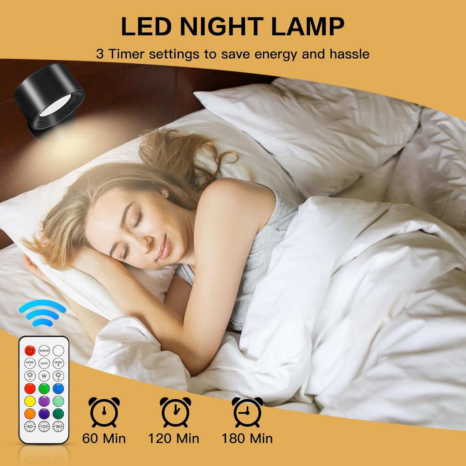 360° LED Lampada Da Parete Interno, Moderno Applique Da Parete Con Luce Calda/Naturale/Bianca Con 4 Livelli Di Luminosità Applique RGB per Soggiorno,Corridoio, Camera Da Letto, Bagno