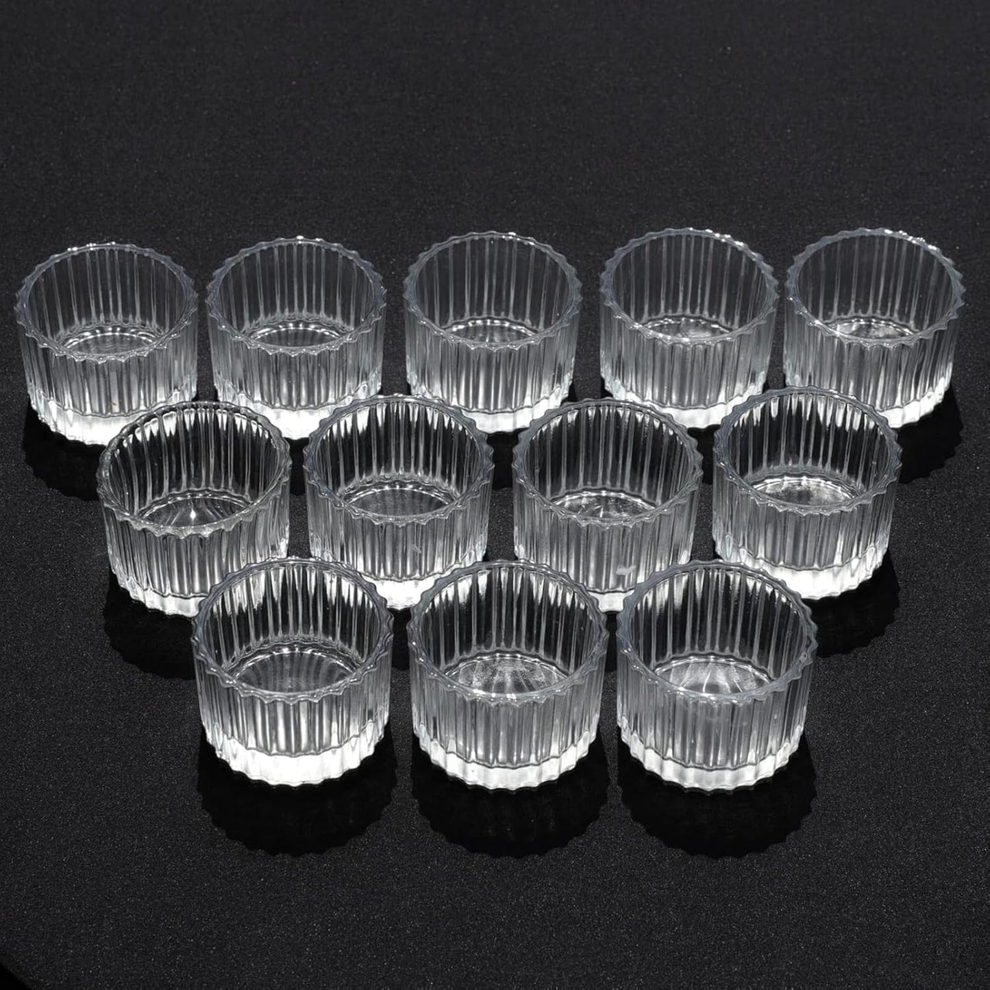 Set Di Bicchiere Candela in Vetro Da 12,5 X 3,5 Cm, Colore: Trasparente