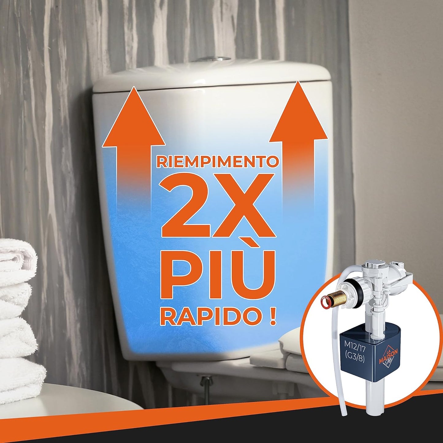 Galleggiante Cassetta Wc Riempimento Ultrarapido Facile Da Montare[Pronto All'Uso=Filtro + Istruzioni Incluse] Meccanismo Qualità Premium Fino a 1 Millione Di Innesto. Rubinetto Meccanismo Universale