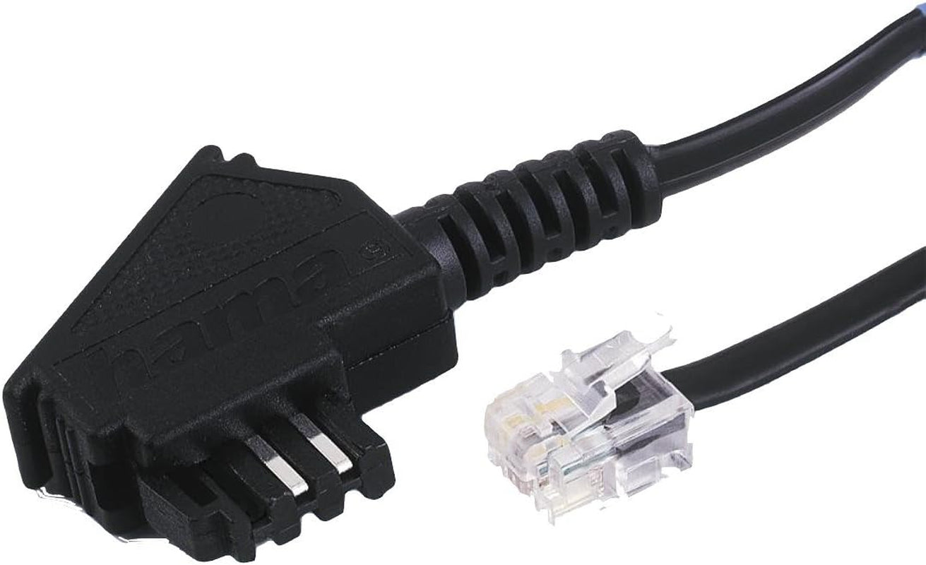 Cavo Telefonico (Spina TAE-F, Connettore Modulare 6P4C, 3 M, Nero