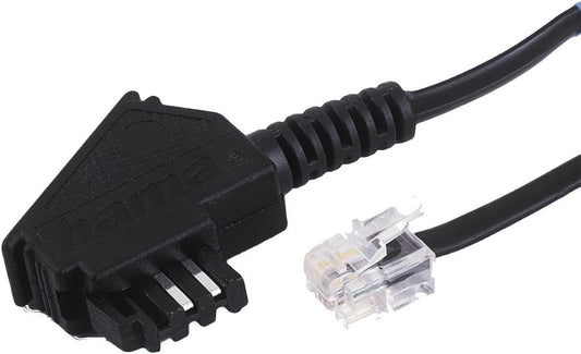 Cavo Telefonico (Spina TAE-F, Connettore Modulare 6P4C, 3 M, Nero