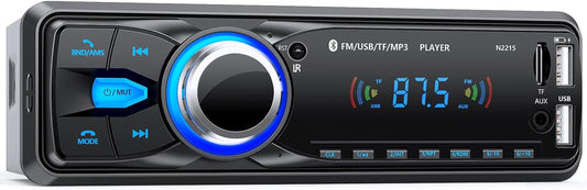 Autoradio Bluetooth, Stereo Auto 1 DIN Autoradio FM Radio Auto Lettore MP3 Supporta 2 Usb/Sd/Aux/Telecomando/Ricarica Rapida, Supporto Ios/Android (Non Ha RDS/CD)