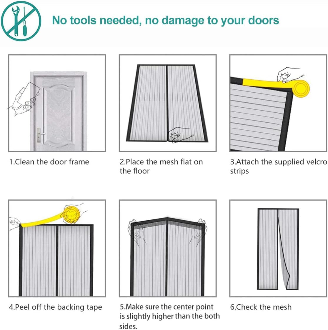 Zanzariera Magnetica per Porte, Zanzariera 70X250 Cm, Nero Zanzariere Porte Chiusura Automatica, Facile Da Installare, per Porta Finestra Balcone Soggiorno