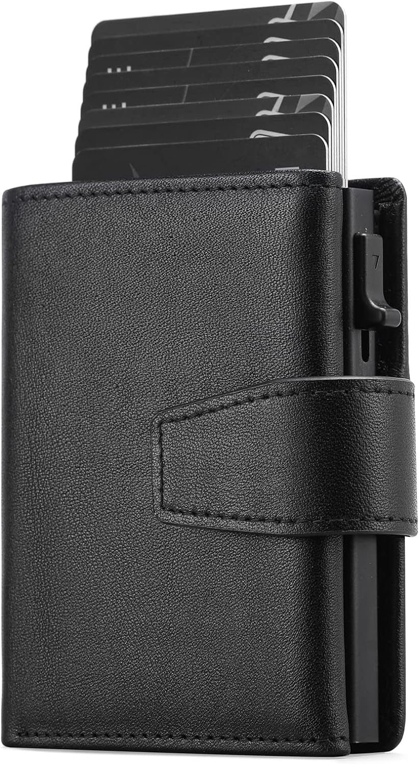 Porta Carte Credito Protezione RFID | Portafoglio Slim Da Uomo Vera Pelle | Portafoglio Uomo Con Portamonete, | Mini Porta Tessere Portacarte Uomo