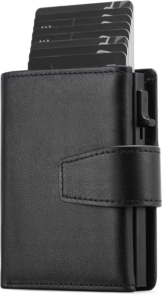 Porta Carte Credito Protezione RFID | Portafoglio Slim Da Uomo Vera Pelle | Portafoglio Uomo Con Portamonete, | Mini Porta Tessere Portacarte Uomo