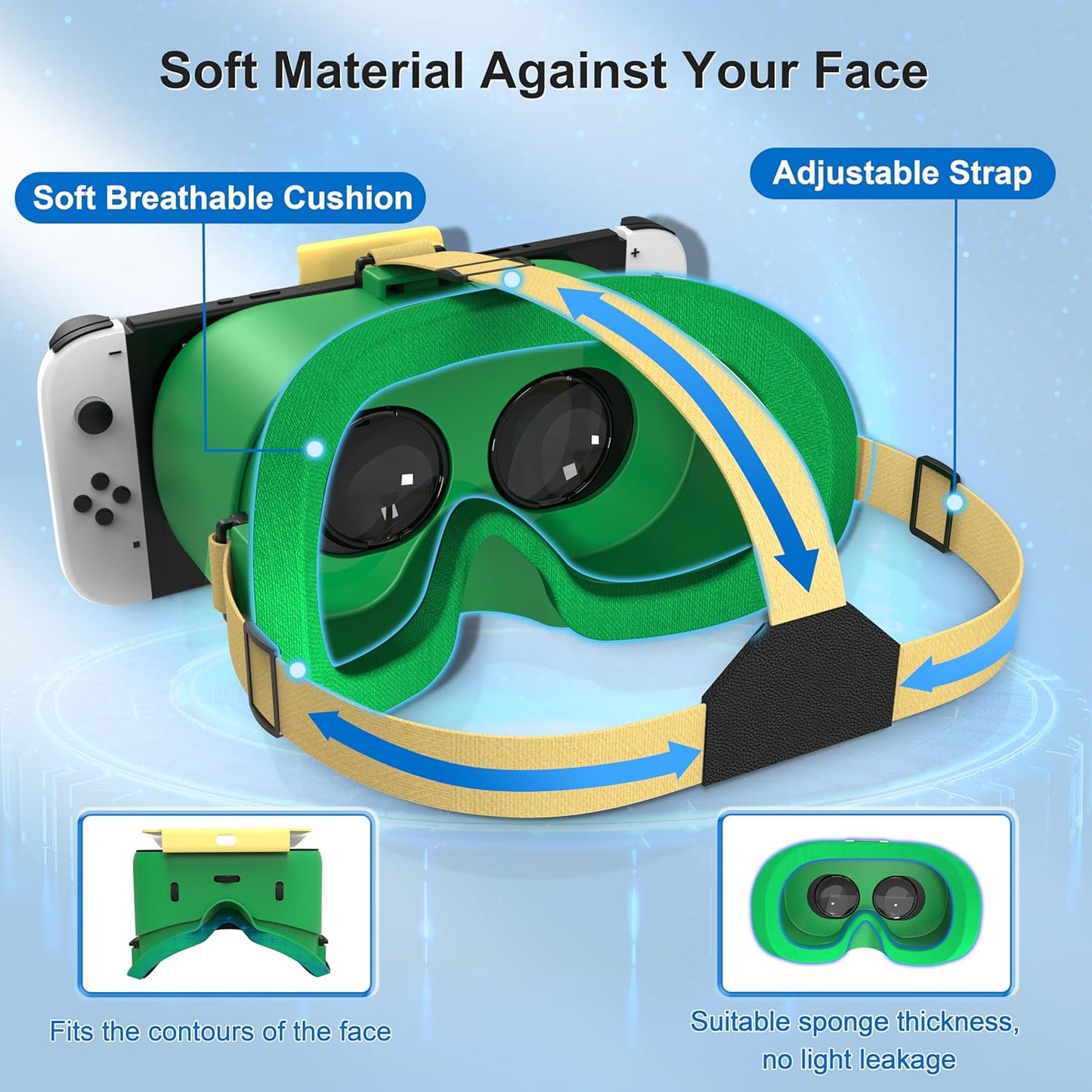 Occhiali VR per Nintendo Switch/Switch OLED Con Lenti HD Regolabili, 3D VR (Virtual Reality), Set Di Accessori, Switch VR Labo Goggles, Cose Fantastiche per Ragazzi