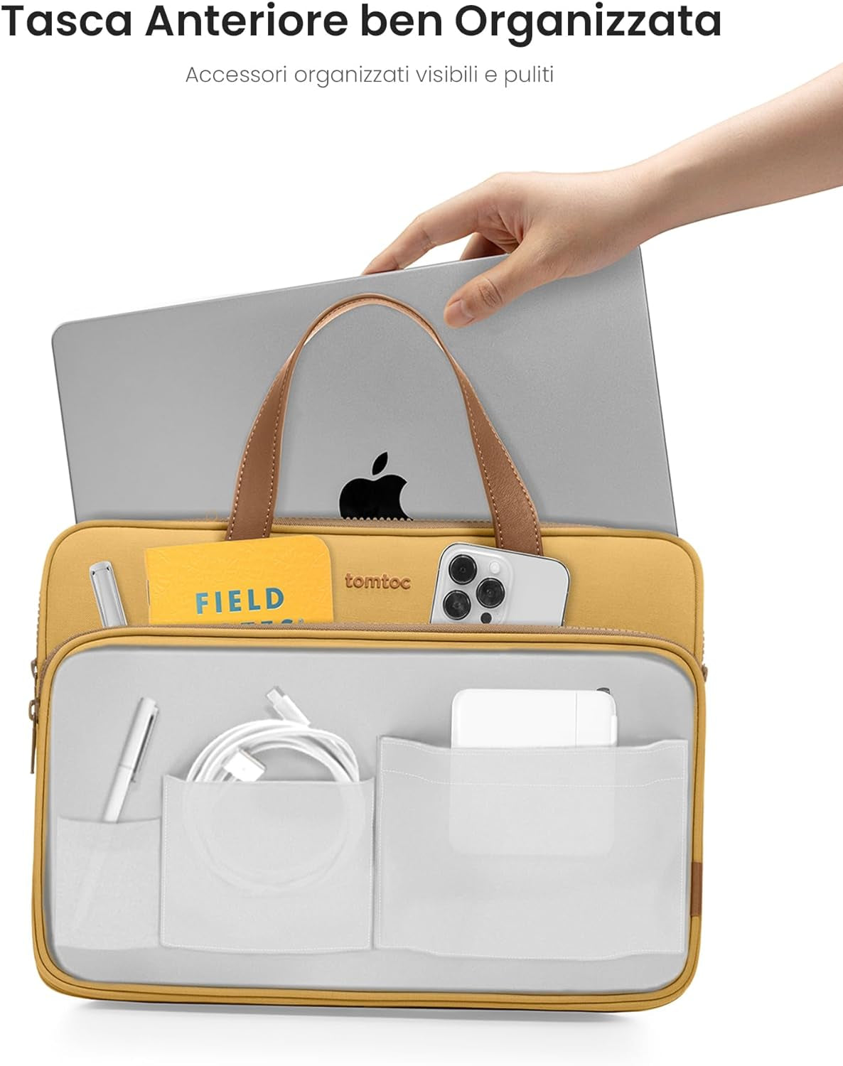 Borsa a Tracolla per 14 Pollici Macbook Pro M3/M2/M1 Pro/Max 2023-2021, 13" Macbook Pro M2/M1 2022-2016, Macbook Air M2/M1 2022-2018, Borsa per Laptop Custodia per 12.9" Ipad Pro Con Tastiera