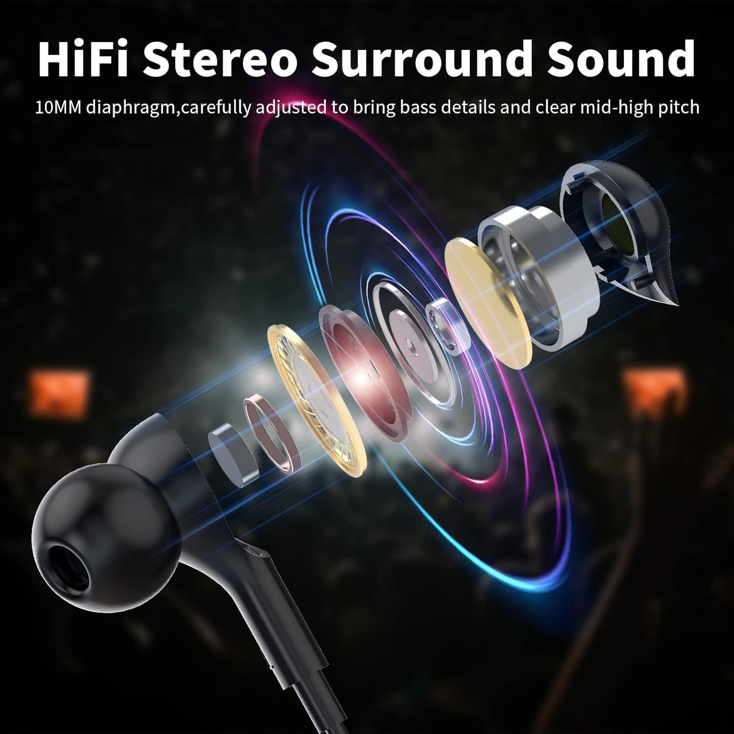 Cuffie Bluetooth Con Cavo per Samsung A54 5G S24 S23 Ultra Iphone 15 Pro Pixel 8 7A Mi 14, Archetto Senza Fili, Auricolari Stereo Con Microfono per Corsa, Palestra, Traning, Sonno