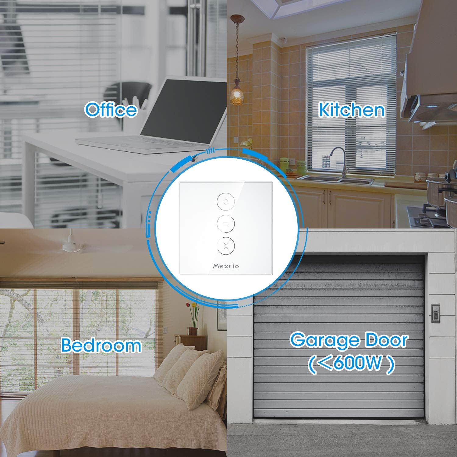 Interruttore per Tapparelle Wlan – Intelligente Controllo per Tapparelle Compatibile Con Alexa, Google Assistant, Siri – Timer per Persiane, Tapparelle, Tenda, Tenda