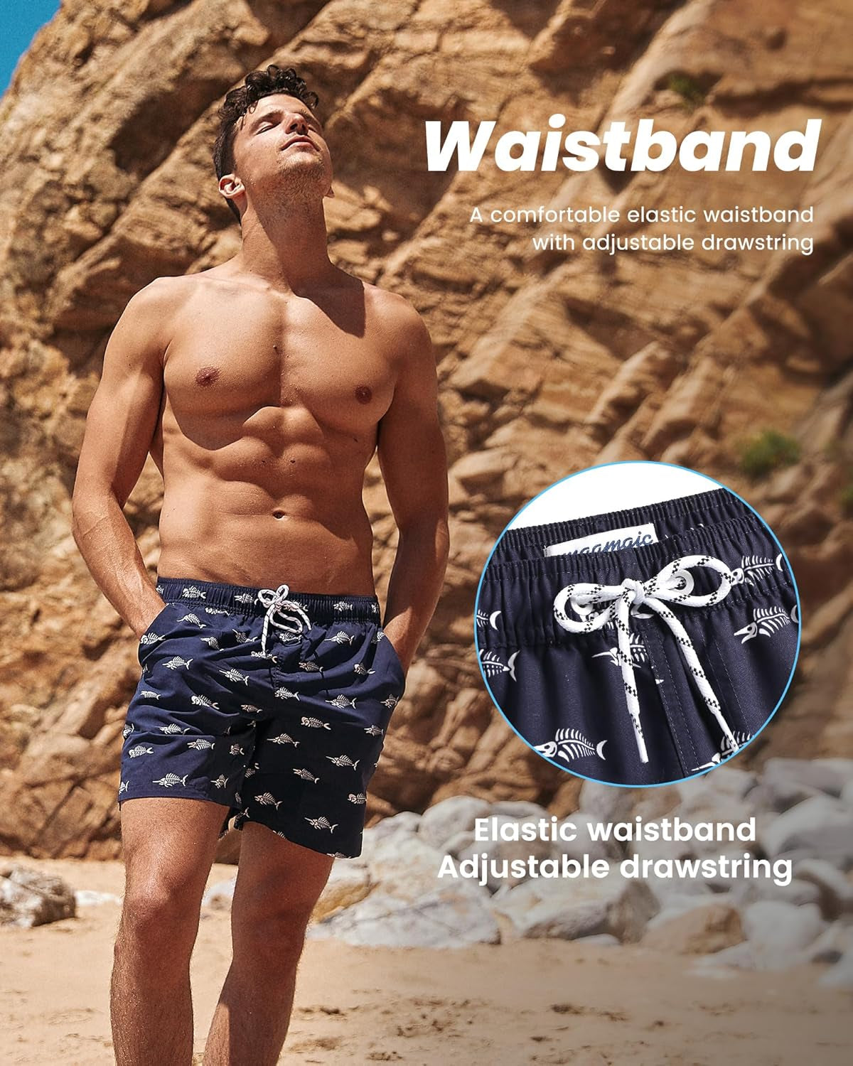 Pantaloncini Da Bagno Da Uomo Asciugatura Veloce Costume Da Bagno per Surf Sulla Spiaggia Multi-Funzioni Allenamento Casa Con Fodera in Mesh Con Fodera in Mesh