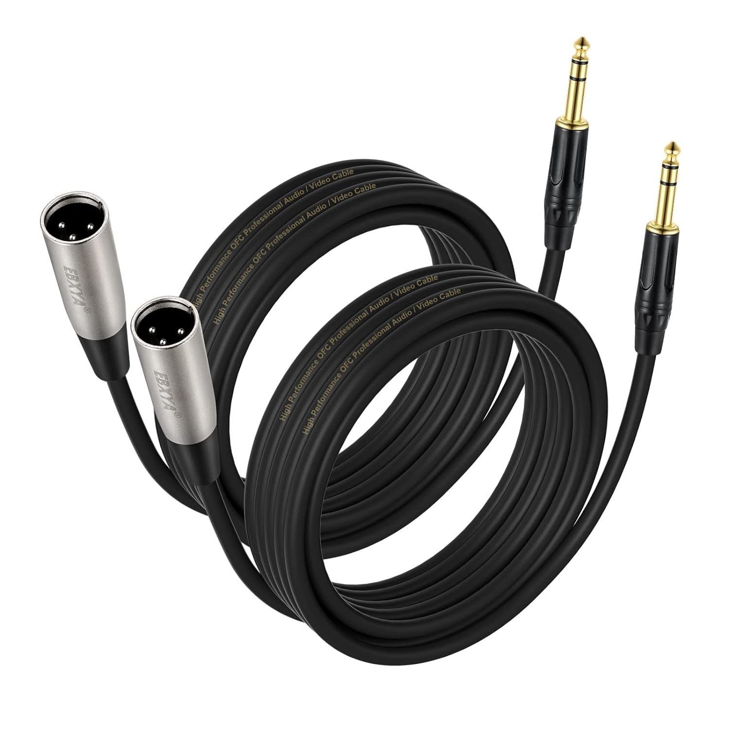 XLR a Jack 6,35 Mm 1/4 Di Pollice Maschio XLR a TRS 1 M/3 Piedi, 2 Confezioni Di Cavo per Microfono Con Cavo Di Connessione a 3 Pin Bilanciato