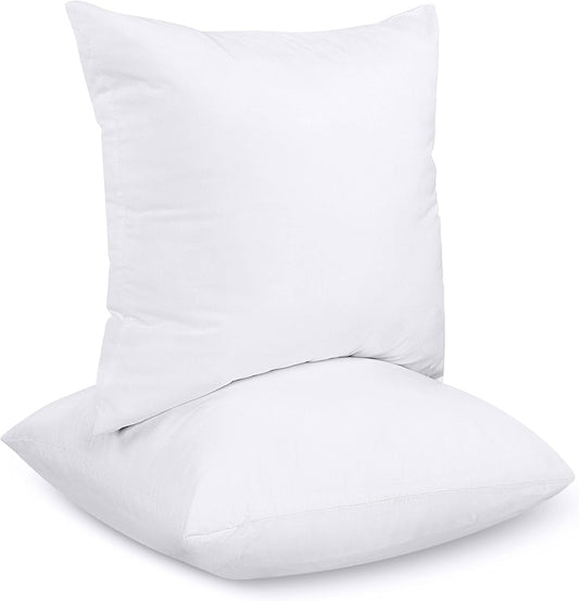 Cuscini, Imbottitura per Cuscini, Tessuto Misto Cotone Cuscini Divano, Cuscino Interno (2, Bianco, 80X80 Cm (Confezione Da 2))