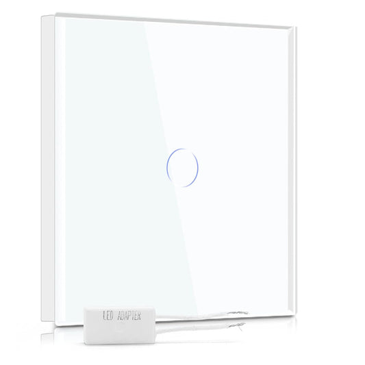 , Interruttore Dimmer a LED, Interruttore Touch, 1 Via, 2 Vie, Vetro Touch, Interruttore Bianco Touchscreen, Funziona Con Lampadine a LED Dimmer
