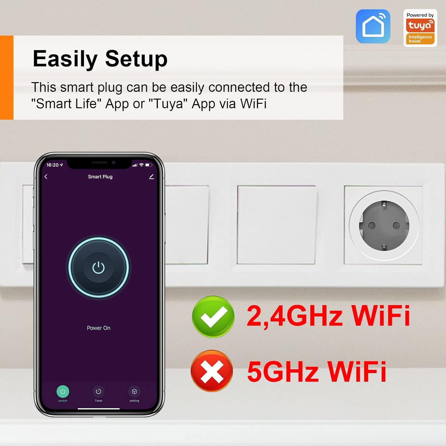 Presa Intelligente Wifi 16A Smart Plug (Type F), Monitoraggio Energetico, Protezione Sovraccarico, Timer E Regolazione Del Programma, Compatibile Con Alexa & Google Home, 4 Pezzi