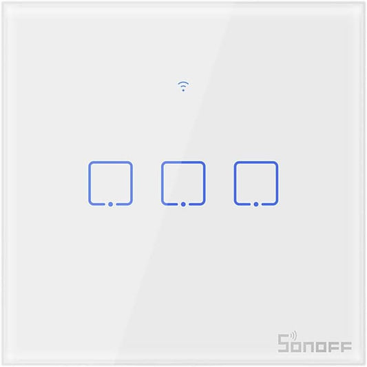 Interruttore Intelligente,  Touch T0 3Gang Luce Controllo Wireless Wifi Da Muro, Interruttore a 1 Canali per Soluzioni Di Automazione Della Casa Intelligente, Funziona Con Alexa (EU Type,1-Way)