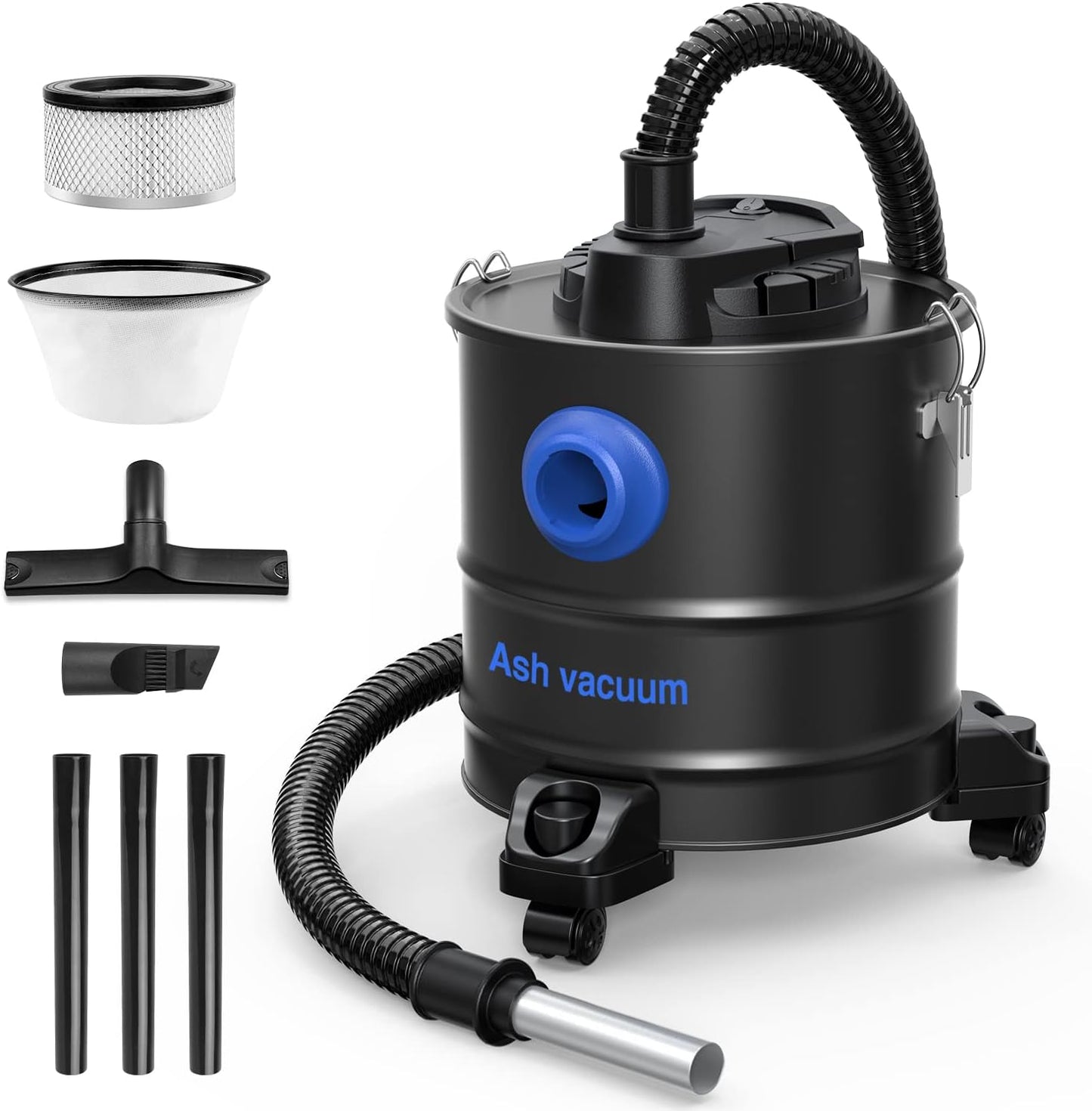 Aspiracenere, Aspiracenere Multifunzione 20Kpa 20L, Doppio Sistema Di Filtrazione Con Filtro Hepa E Prefiltro per Camino, Barbecue, Stufe, Griglie, Bracieri, Bruciatori Di Legna, Caminetti - 1200W