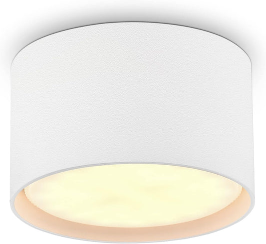 BOYIR Faretto LED da soffitto a plafone piatto LED GX53 6W 230V plafoniera bianco bianco caldo 3000K faretto a plafone faretto rotondo a plafone in alluminio faretti a soffitto Ø84X50mm