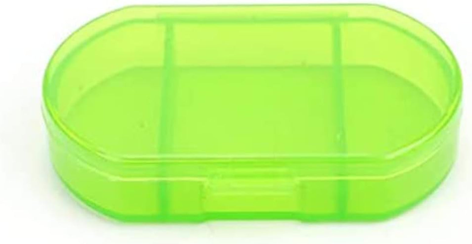 Pill Organizer 1PCS Portatile 3 Griglie Mini Pill Box Pillole Medicina Drugs Case Box Secret Stash Pill Container Tool per Farmaci, Integratori, Vitamine (Color : Green),Verde