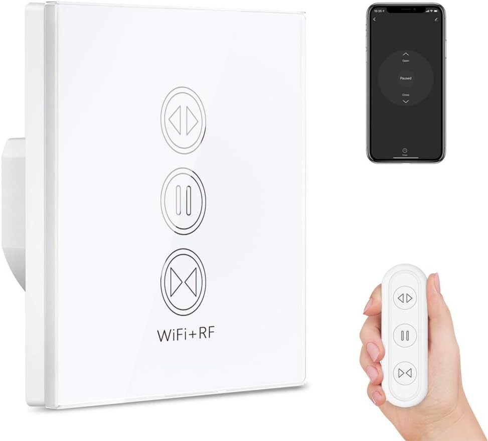 Interruttore per Tapparelle Wifi, Con Telecomando RF, Timer, Timer per Motore per Tapparelle, Compatibile Con Google Home/Smart Life