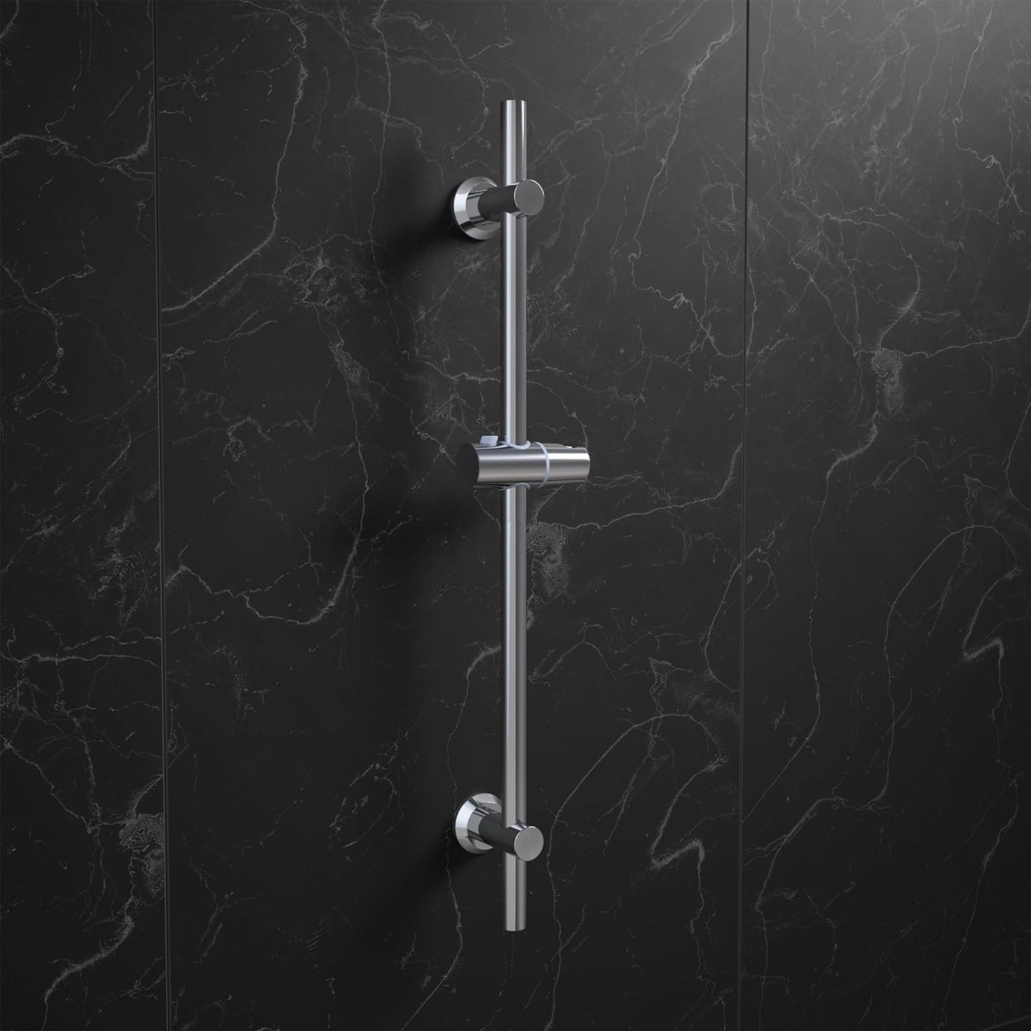 Colonna Doccia Barra Doccia 70Cm in Acciaio Inox, Set Asta Doccia Saliscendi Cromata Con Supporto per Soffione Doccia E Fissaggi a Parete Variabili per Adattarsi Ai Fori Esistenti