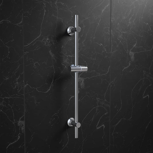 Colonna Doccia Barra Doccia 70Cm in Acciaio Inox, Set Asta Doccia Saliscendi Cromata Con Supporto per Soffione Doccia E Fissaggi a Parete Variabili per Adattarsi Ai Fori Esistenti