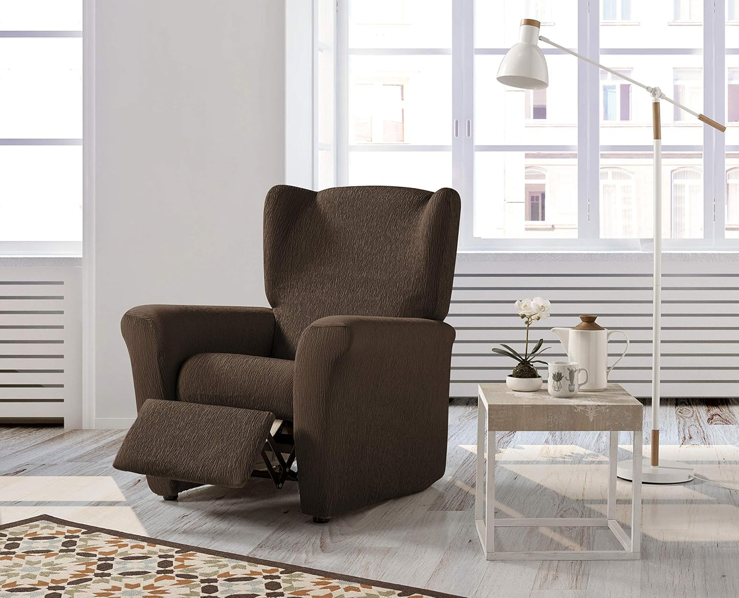 Textil Betina Fodera per Poltrona Elasticizzata, Tela, Marrone, Sillón Relax 1 Plaza